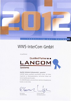 Lancom Advanced Partner 2012 Zertifikat