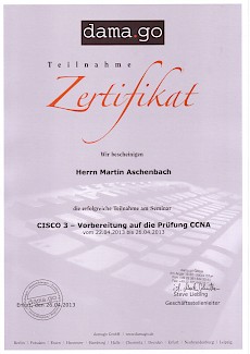Cisco Zertifikat CCNA (Prüfung)