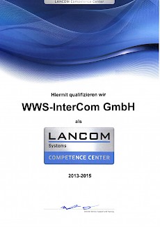 Lancom Competence Center 2013-2015 Zertifikat